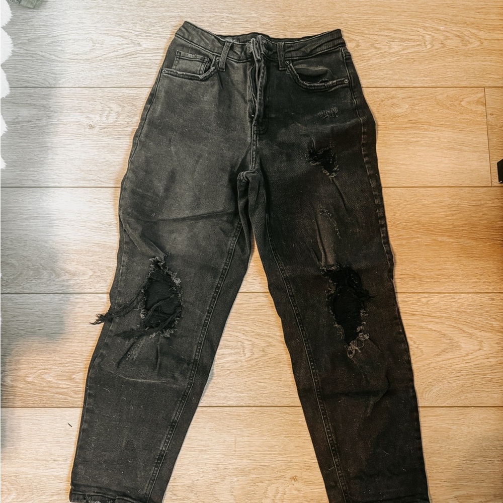 wild fable Black Distressed Boyfriend Jeans